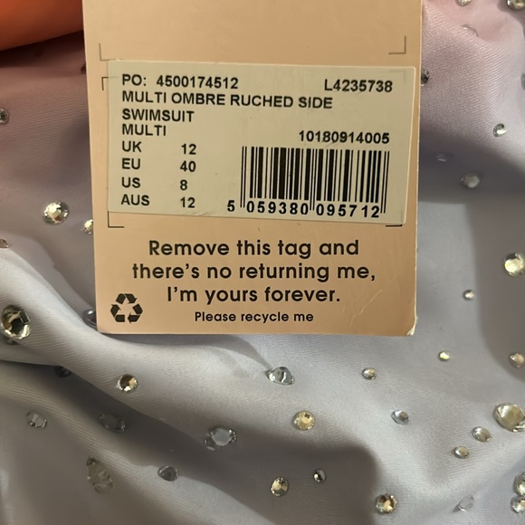 Custom Bedazzled One Piece Swimsuit Size 8 - Picture 12 of 12